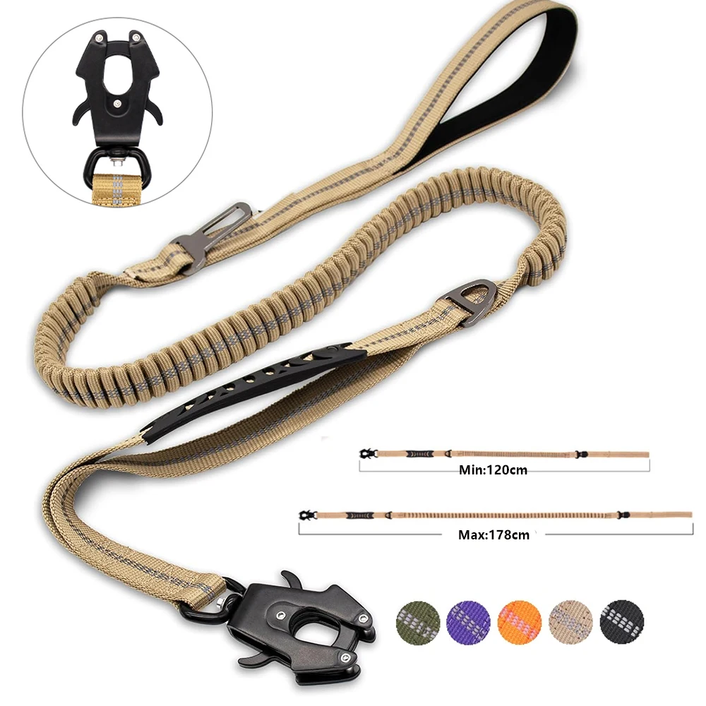 Bungee Dog Leash Shock Absorbing - Correas reflectantes y absorbentes de impactos