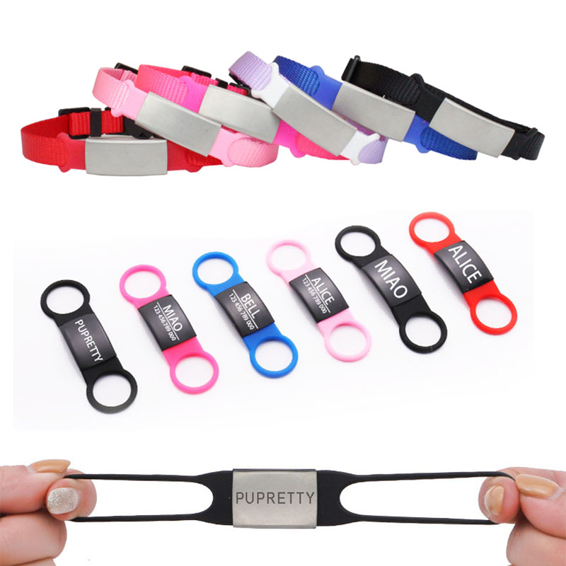 Reflective Dog Collar Personalized Engraved - Etiqueta de perro mascota Etiqueta de
