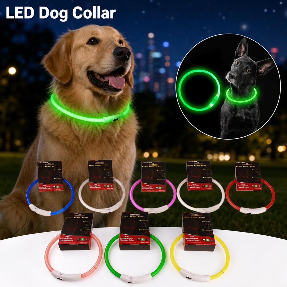 Led Dog Collar Glowing Rechargeable Usb - Collar LED para perros, recargable por