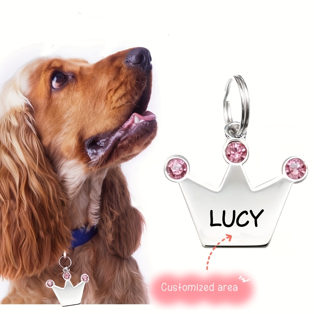 Reflective Dog Collar Personalized Engraved - Etiqueta de identificación de mascota personalizable