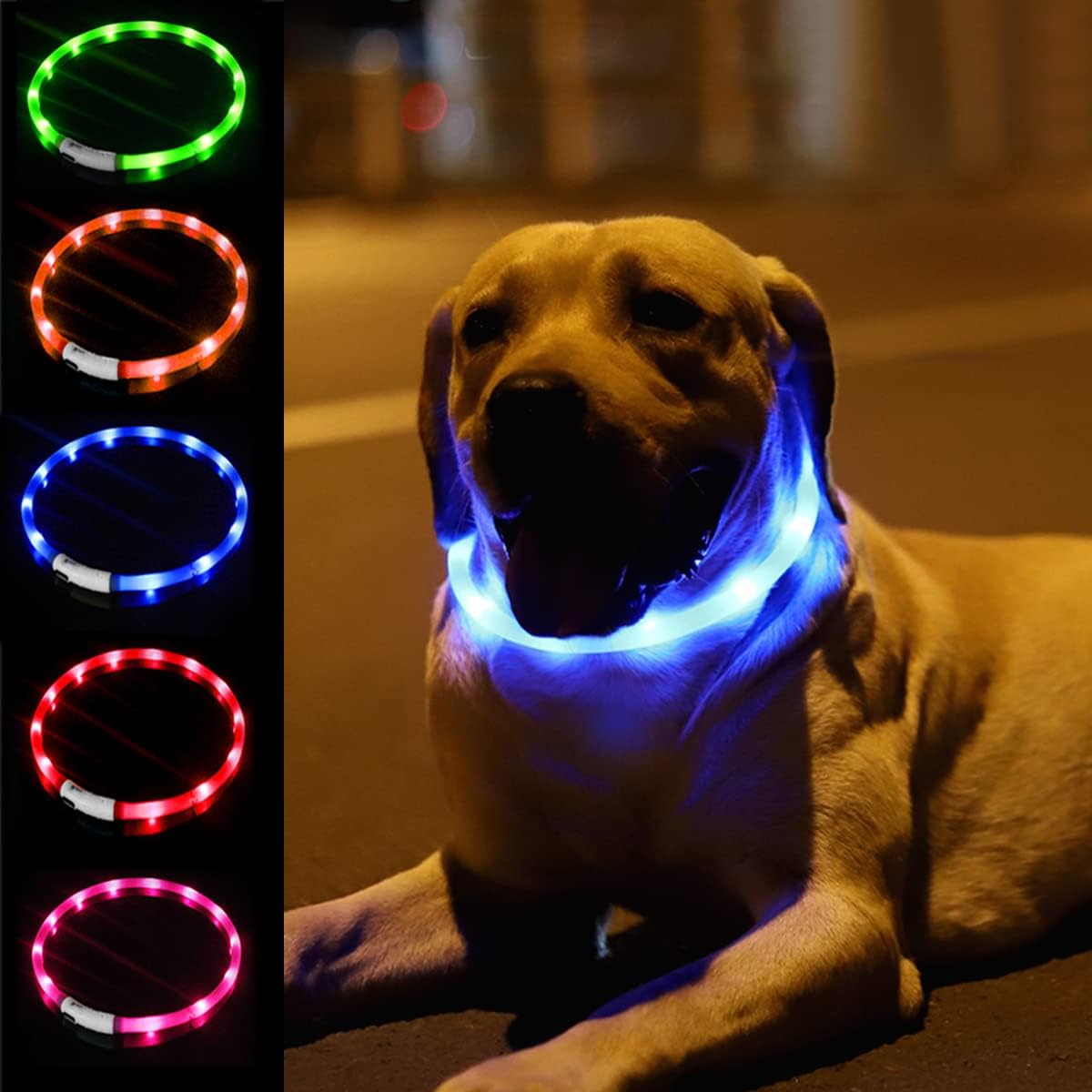 Collar LED de silicona para pe - Led Dog Collar Glowing Rechargeable Usb reseña y precio