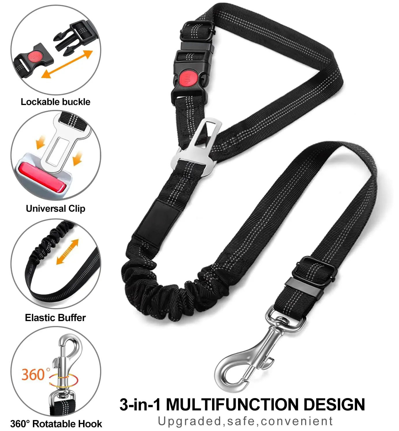 Arnés de cinturón de seguridad - Dog Seat Belt Harness Safety Tether reseña y precio