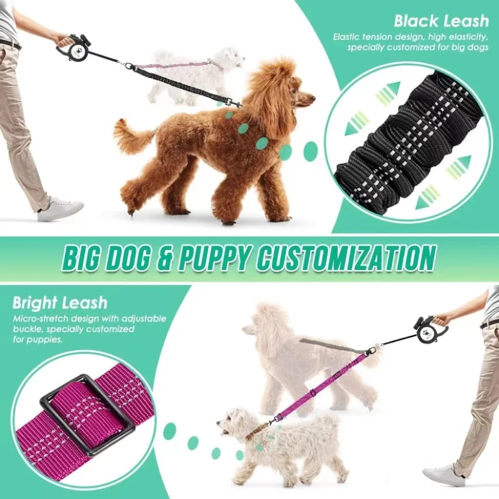 Correa doble para perro de 16  - Bungee Dog Leash Shock Absorbing reseña y precio