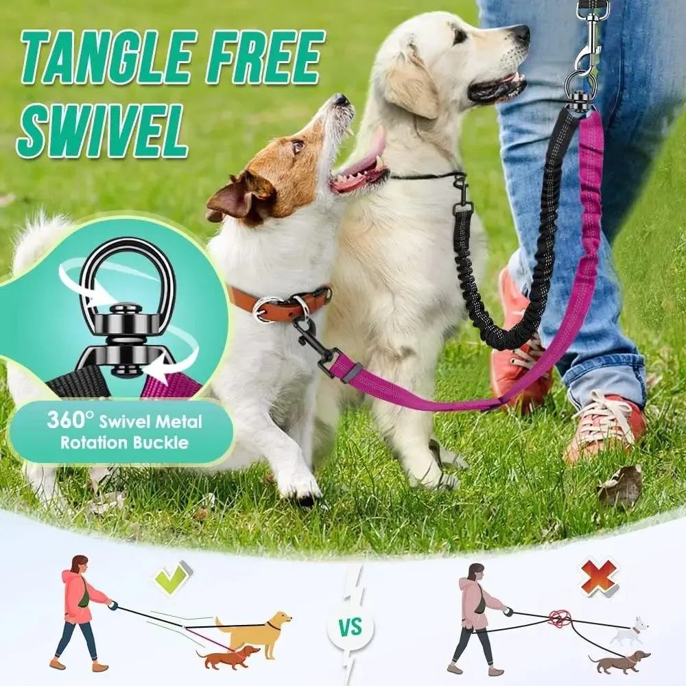 Correa doble para perro de 16  - Bungee Dog Leash Shock Absorbing reseña y precio