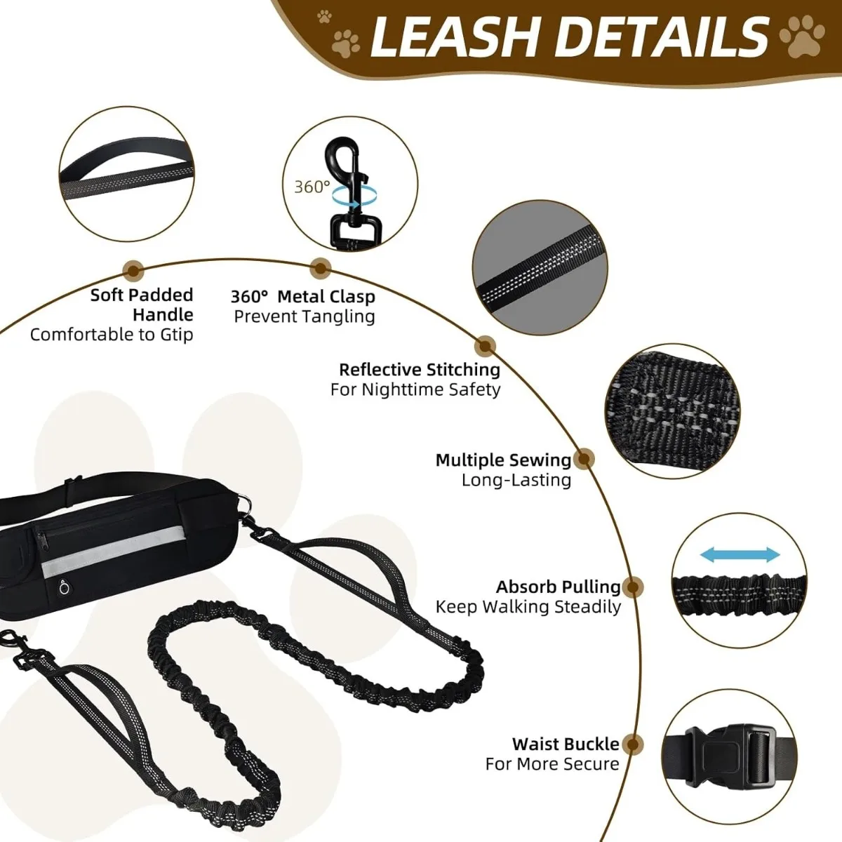 Correa para Perros 2 en 1 Mano - Hands Free Dog Running Leash Waist Belt reseña y precio