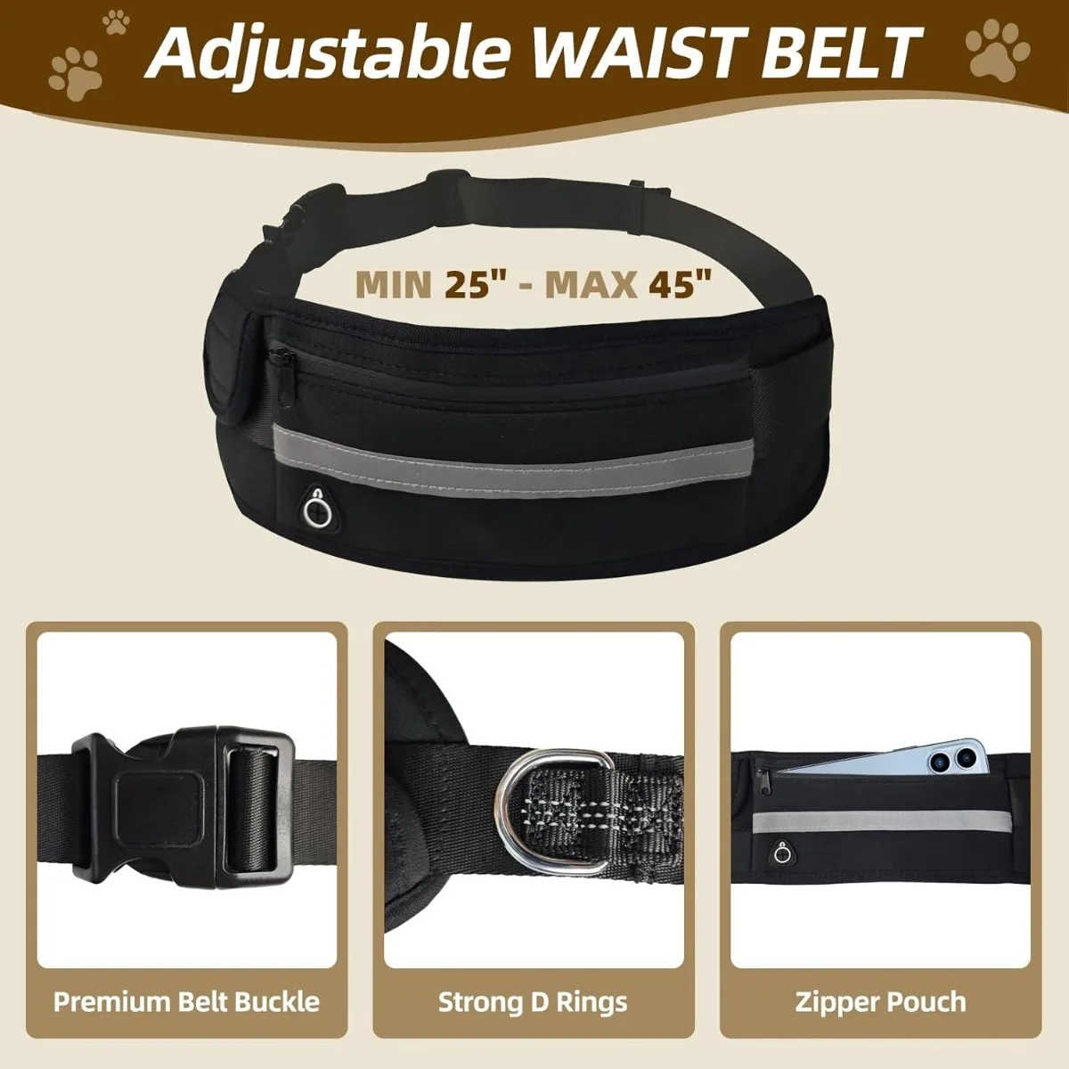 Correa para Perros 2 en 1 Mano - Hands Free Dog Running Leash Waist Belt reseña y precio
