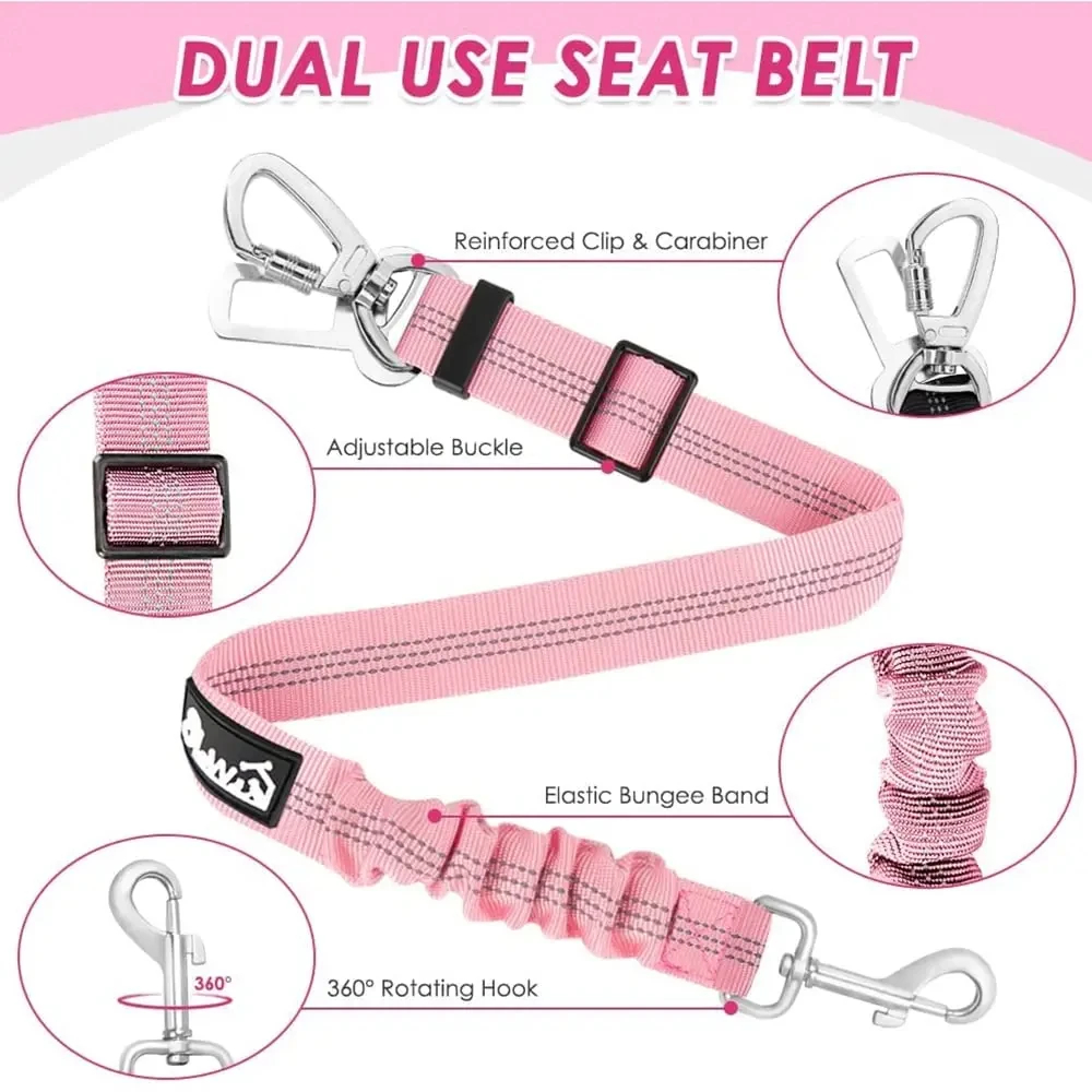 Conjunto de cinturón de seguri - Dog Seat Belt Harness Safety Tether reseña y precio