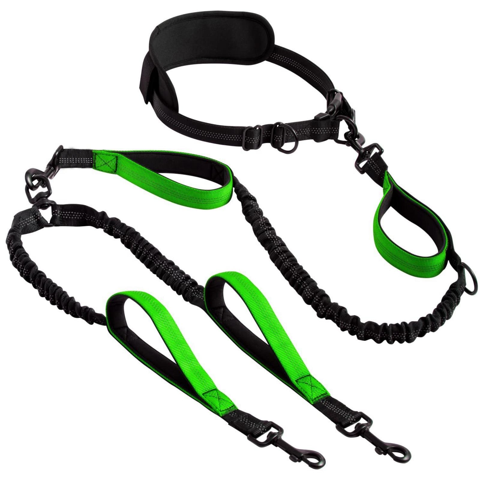 Correa Doble para Perros con A - Hands Free Dog Running Leash Waist Belt reseña y precio